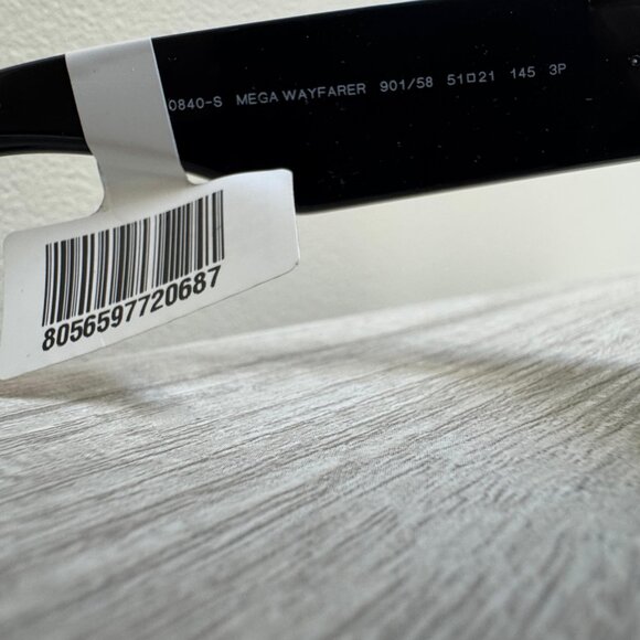 Ray-Ban Mega Wayfarer RB0840S 901/58 51-21 – Polished Black / Polarized - Picture 5 of 5